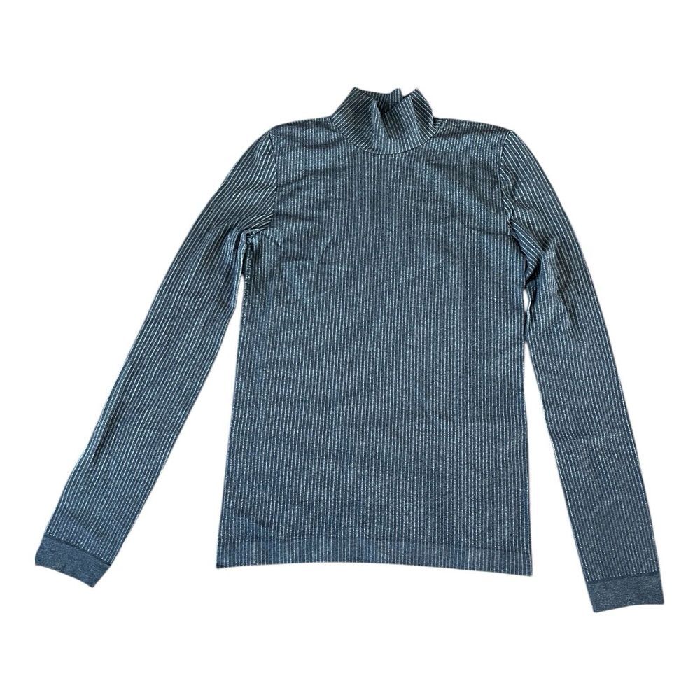 EMILIO CAVALLINI Top Medium Stretch Knit Mock Neck Body-con Gray‎ Beige Italy